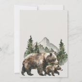 Invitation Aquarelle Woodland Oh Boy Bear Baby shower (Dos)