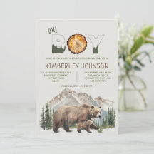 Aquarelle Woodland Oh Boy Bear Baby shower