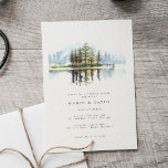 Invitation Aquarelle Woodland Rustic Lake Dîner de répétition<br><div class="desc">Watercolor Woodland Rustic Lake Rehearsal Dinner Invitation - parfait pour un dîner de répétition au bord du lac rustique.</div>