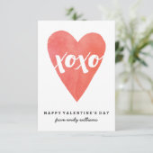 Invitation Aquarelle XOXO Classroom Valentine (Debout devant)