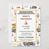 Invitation Aquarelle Yellow Dump chantier de construction de  (Devant)