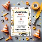 Invitation Aquarelle Yellow Dump chantier de construction de 