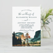 Invitation Aquarelle Yosemite Parc National Mariage Ca US (Debout devant)
