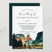 Invitation Aquarelle Yosemite Parc National Mariage Ca US (Devant / Derrière)