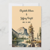 Invitation Aquarelle Yosemite Parc National Mariage Ca US I (Dos)