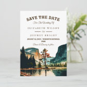Invitation Aquarelle Yosemite Parc National Mariage Ca US I (Debout devant)