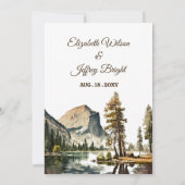 Invitation Aquarelle Yosemite Parc National Mariage Ca US I (Dos)