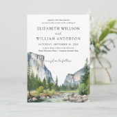 Invitation Aquarelle Yosemite Parc national Mariage Photo (Debout devant)