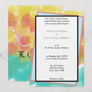 Invitation Aquarelles artistiques géométriques encadrées pour