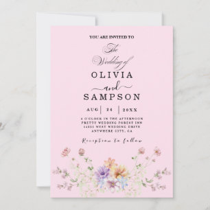 Invitation aquarelles Botanique Moderne mariage d'été
