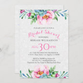 Invitation Aquarelles Bouquet floral coloré (Devant / Derrière)