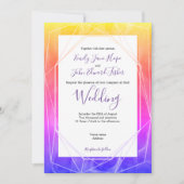 Invitation Aquarelles colorées et funky/Mariage géométrique (Devant)