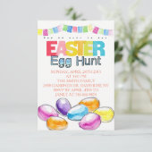 Invitation Aquarelles de chasse à oeuf de pâques (Debout devant)