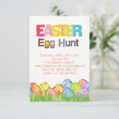 Invitation Aquarelles de la chasse aux oeufs de Pâques (Debout devant)