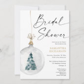 Invitation Aquarelles d'hiver Douche de Noël (Devant)