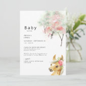 Invitation Aquarelles et Baby shower rose (Debout devant)