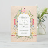 Invitation Aquarelles Fleurs sauvages rustiques (Debout devant)