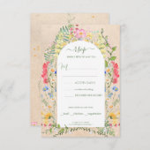Invitation Aquarelles Fleurs sauvages rustiques RSVP (Devant / Derrière)