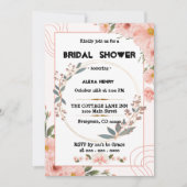 Invitation aquarelles florales boho, bébé fille (Devant)