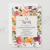 Invitation Aquarelles florales neutres de genre de chute de (Devant)