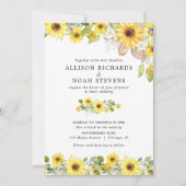 Invitation Aquarelles mariages de tournesol (Devant)
