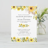 Invitation Aquarelles mariages de tournesol (Debout devant)