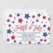 Invitation Aquarelles rouges modernes 4 juillet (Devant)