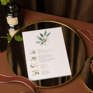 Invitation Aquarelles verdure et feuille or