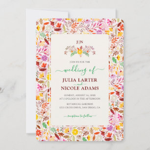 Invitation Aquarelles Vibrantes Fleurs de Tulipes d'Été Maria