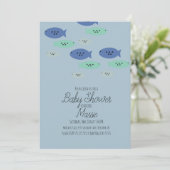 Invitation Aquarium Aquarium Baby shower Bleu (Debout devant)