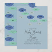 Invitation Aquarium Aquarium Baby shower Bleu (Devant / Derrière)