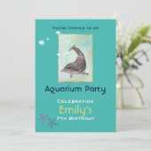 Invitation Aquarium Dolphon Theme Anniversaire (Debout devant)