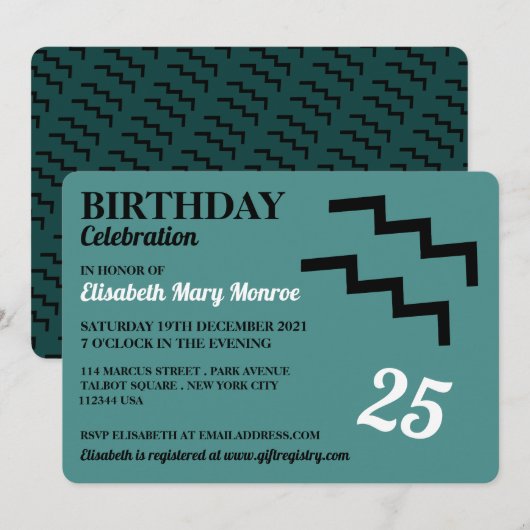 Invitation Aquarius, Le Porteur D'Eau, Anniversaire Du Zodiaq (Devant / Derrière)