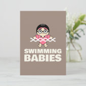 Invitation Aquatic Center Swimming Lesson Water Logo Art (Debout devant)