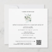 Invitation *~* AR15 - Bouquets floraux blancs QR RSVP Mariage (Dos)