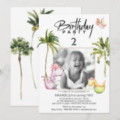 Invitation *~* AR21 Dragon Dinosaur 2 DEUX Photo Anniversaire (Devant / Derrière)