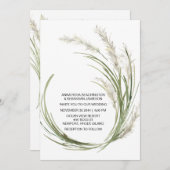 Invitation *~* AR21 QR RSVP Pampas Plante MARIAGE en herbe (Devant / Derrière)