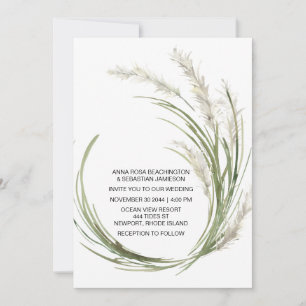 Invitation *~* AR21 QR RSVP Pampas Plante MARIAGE en herbe