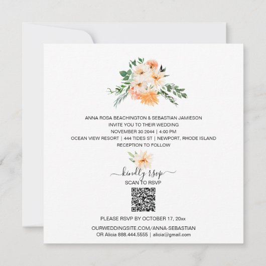 Invitation *~* AR21 QR RSVP Parties scintillant or MARIAGE (Dos)