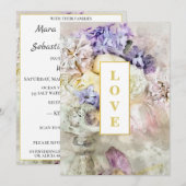 Invitation *~AR26 Bouquet de fleurs de jardin QR RSVP Mariage (Devant / Derrière)