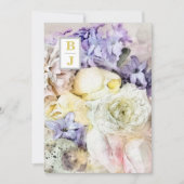 Invitation *~ AR26 Bouquet Initiales Pays RSVP QR Mariage (Devant)