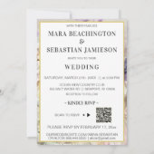 Invitation *~ AR26 Bouquet Initiales Pays RSVP QR Mariage (Dos)