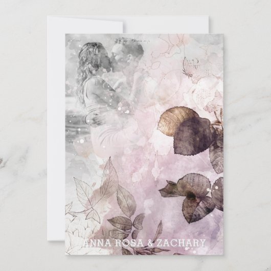 Invitation *~* AR26 Ephemera QR Victorian RSVP Mariage PHOTO (Devant)