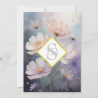 * AR26 Fleurs Cosmos Monogramme QR RSVP Mariage