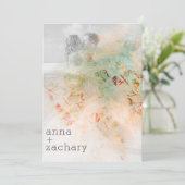 Invitation *~* AR26 Mariage PHOTO Vintage RSVP Botanical QR (Debout devant)