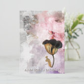 Invitation *~* AR26 Pink 15 QR Victorian RSVP PHOTO Wedding (Debout devant)