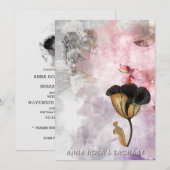 Invitation *~* AR26 Pink 15 QR Victorian RSVP PHOTO Wedding (Devant / Derrière)