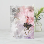 Invitation *~* AR26 Pink 7 QR Victorian RSVP PHOTO Wedding (Debout devant)