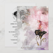 Invitation *~* AR26 Pink 7 QR Victorian RSVP PHOTO Wedding (Devant / Derrière)