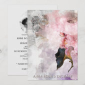 Invitation *~* AR26 Rose 29 QR Victorian RSVP Mariage PHOTO (Devant / Derrière)